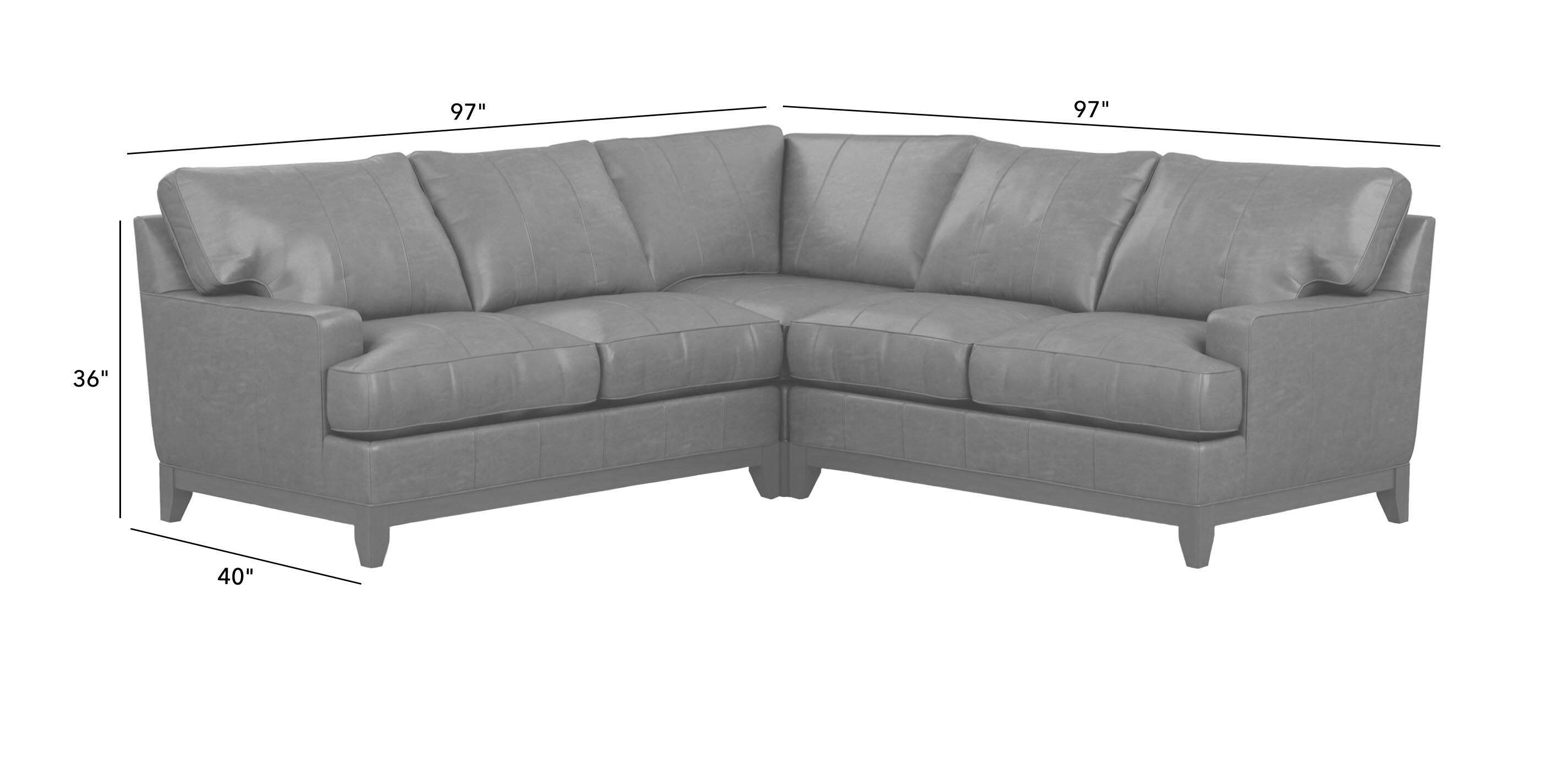 Arcata ThreePiece Leather Sectional Ethan Allen