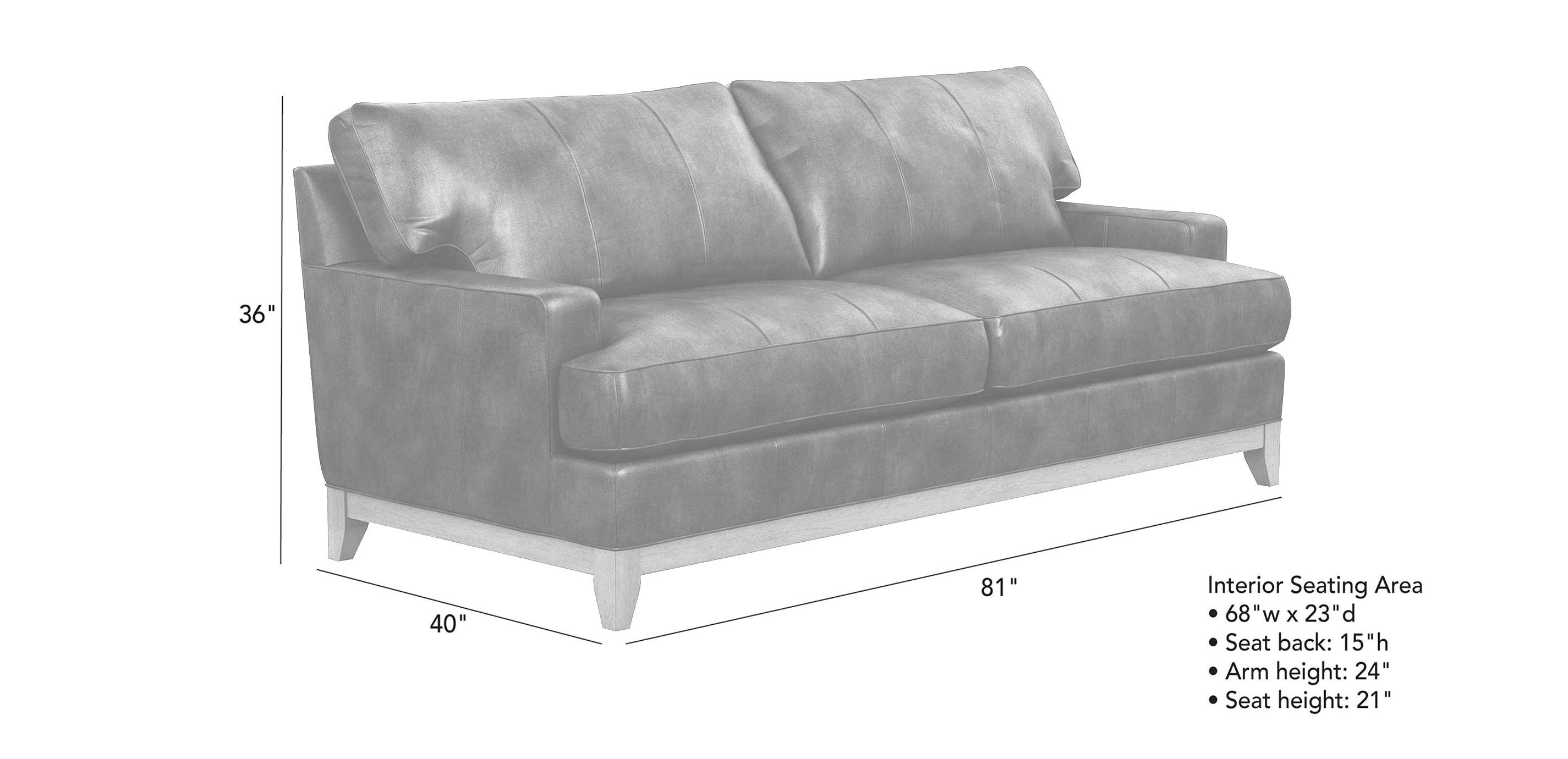 Arcata Leather Sofa, Quick Ship Leather Sofa Ethan Allen