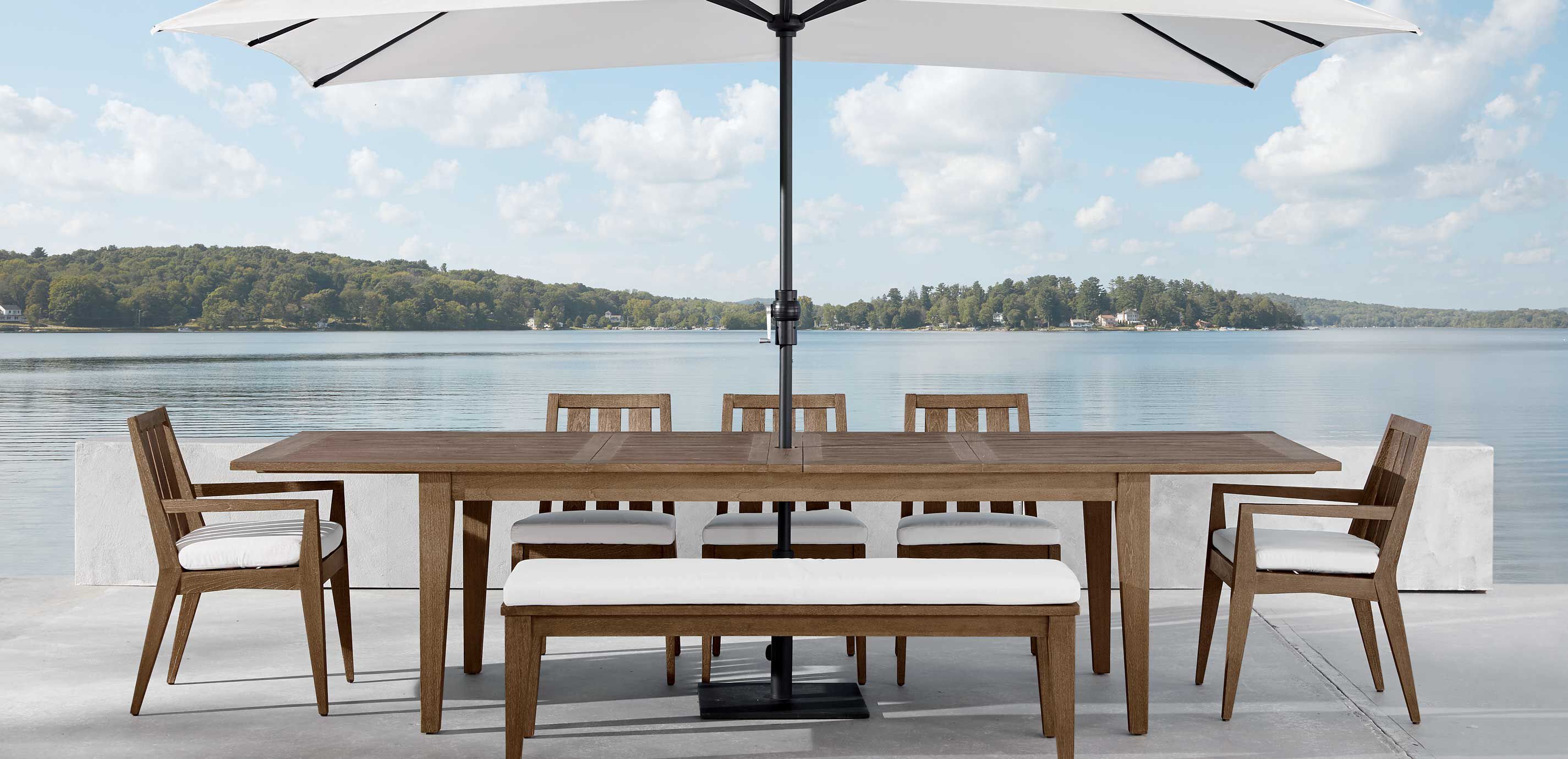 Teak outdoor 2025 extension dining table