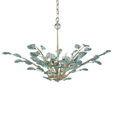 Evelyn Recycled Glass Leaf Chandelier image