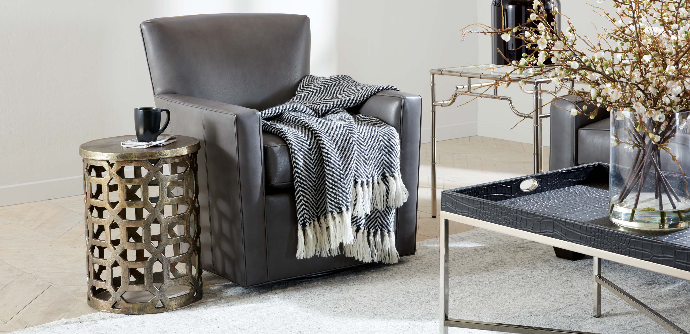 Turner leather hot sale chair