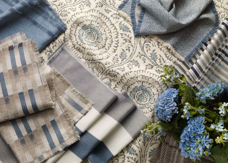 Micah Blue Fabric | Fabrics | Ethan Allen