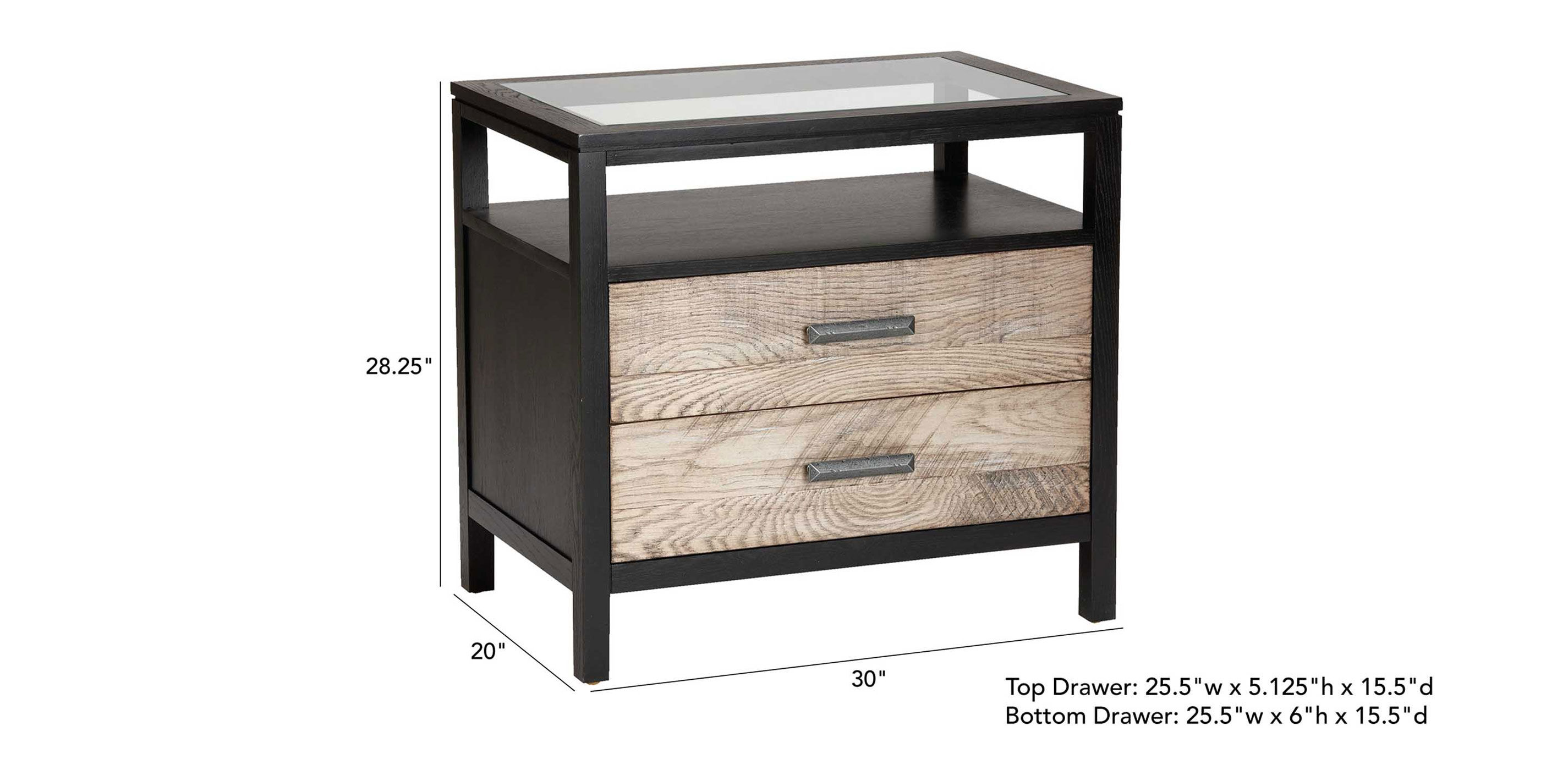 Merrick Night Table GlassTop Night Table Ethan Allen