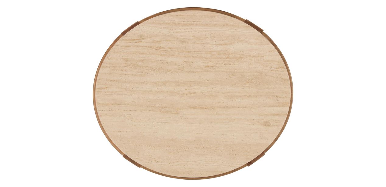 Draper Oval End Table—Travertine Stone Top | Ethan Allen
