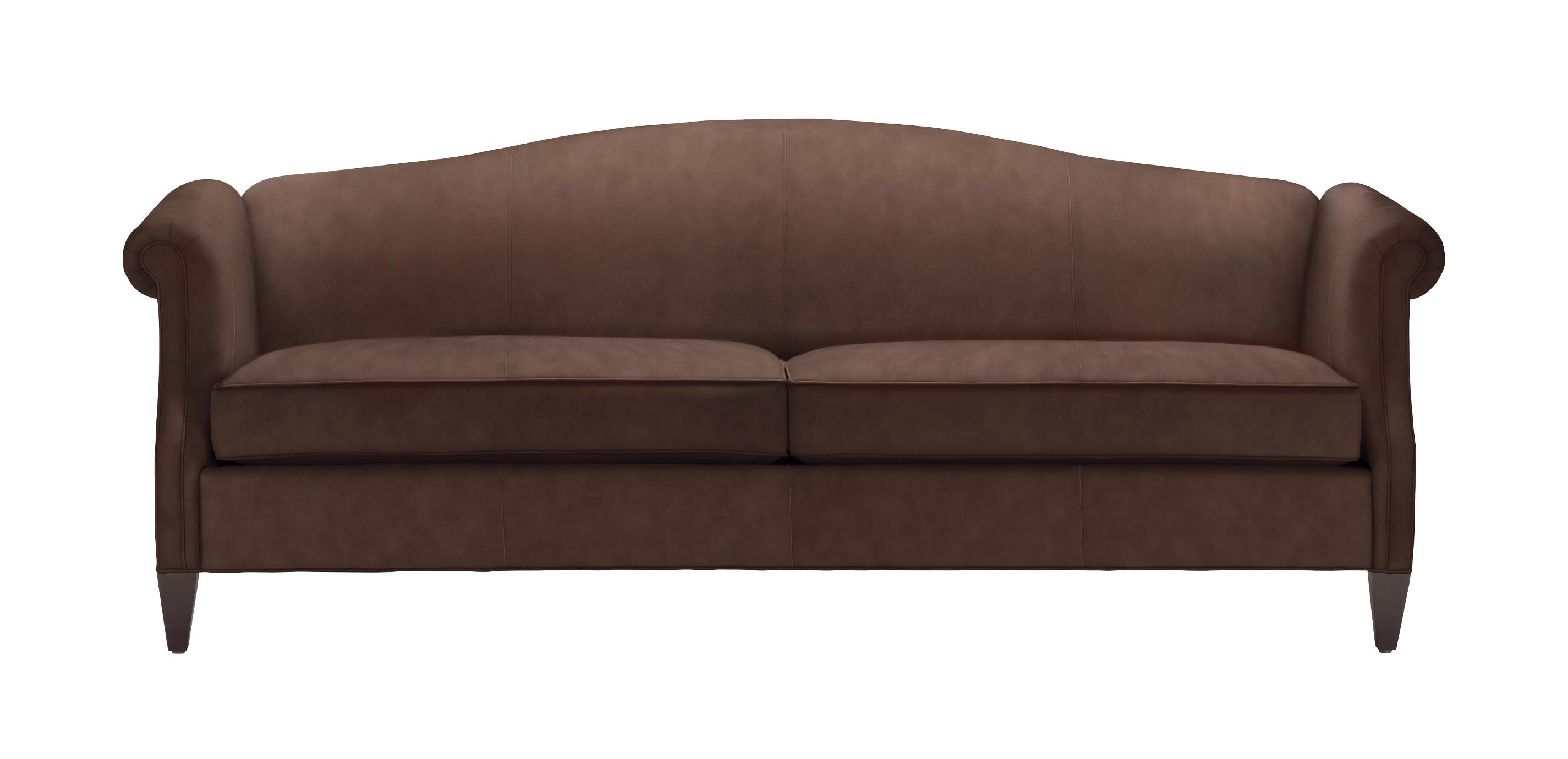 Hutton Leather Camelback Sofa