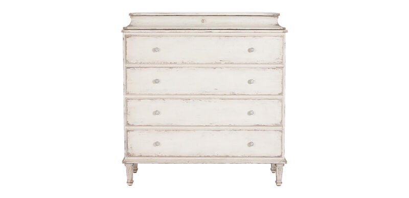 Leora Antiqued White Tall Chest | Dressers & Chests | Ethan Allen Leora Antiqued White Tall Chest | Dressers & Chests | Ethan Allen