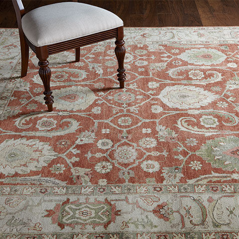 Indo Herat Rug, Rust/Ivory Product Tile Hover Image 041484