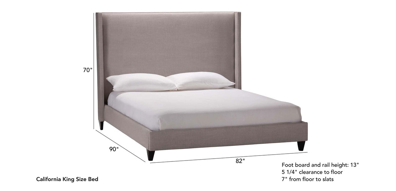 Colton Upholstered Bed With Tall, King Size High Headboard