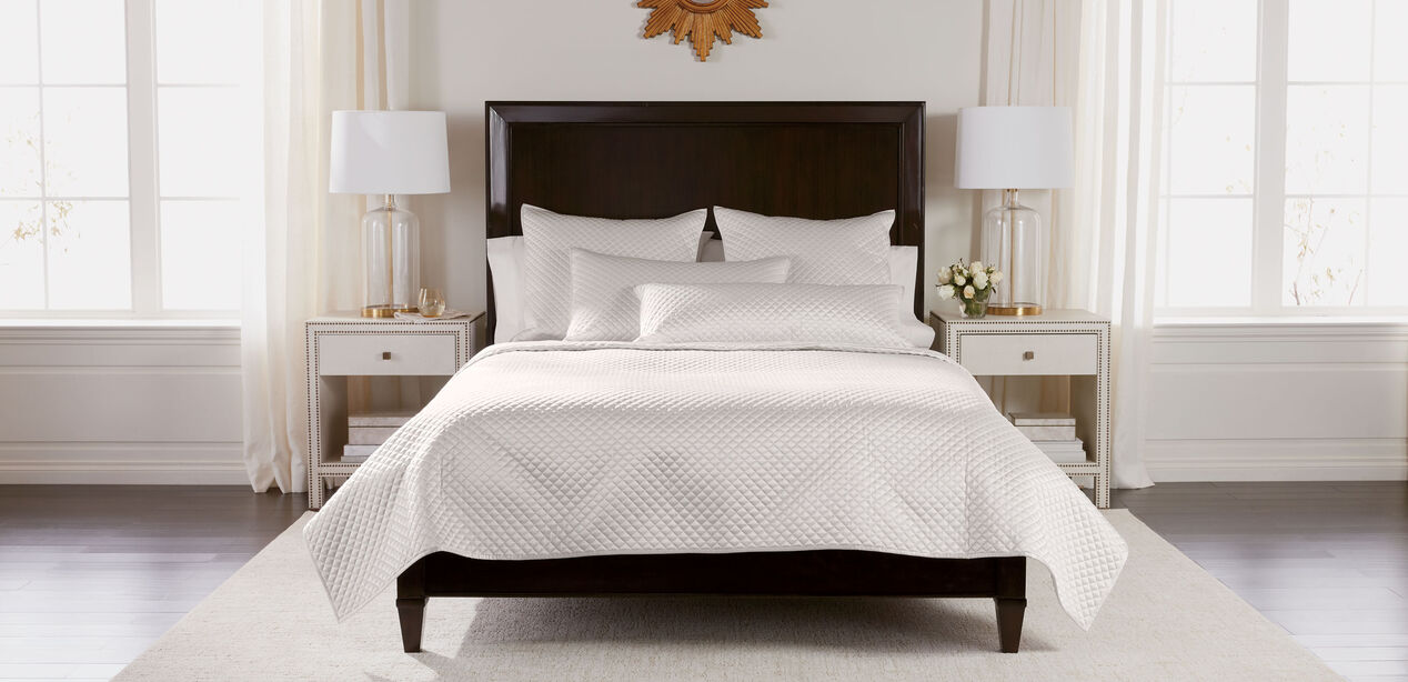 Salena Pearl Quilted Coverlet | Pearl Quilted Shams | Ethan Allen