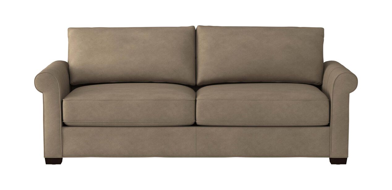 Spencer Roll Arm Leather Sofa, Marlo Furniture Leather Sofa Bed