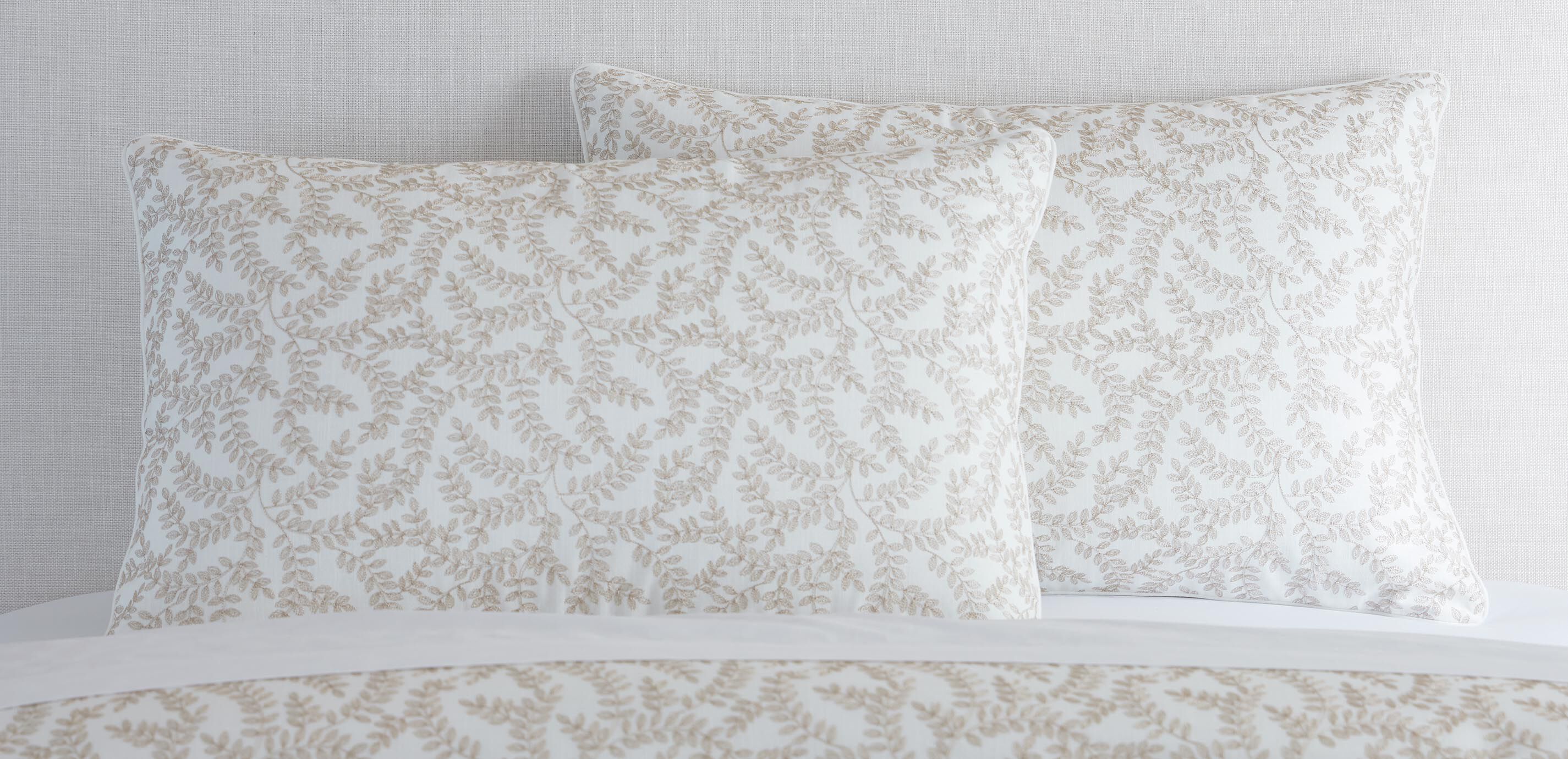 Gold Embroidered Vine Duvet Cover and Shams Set_2