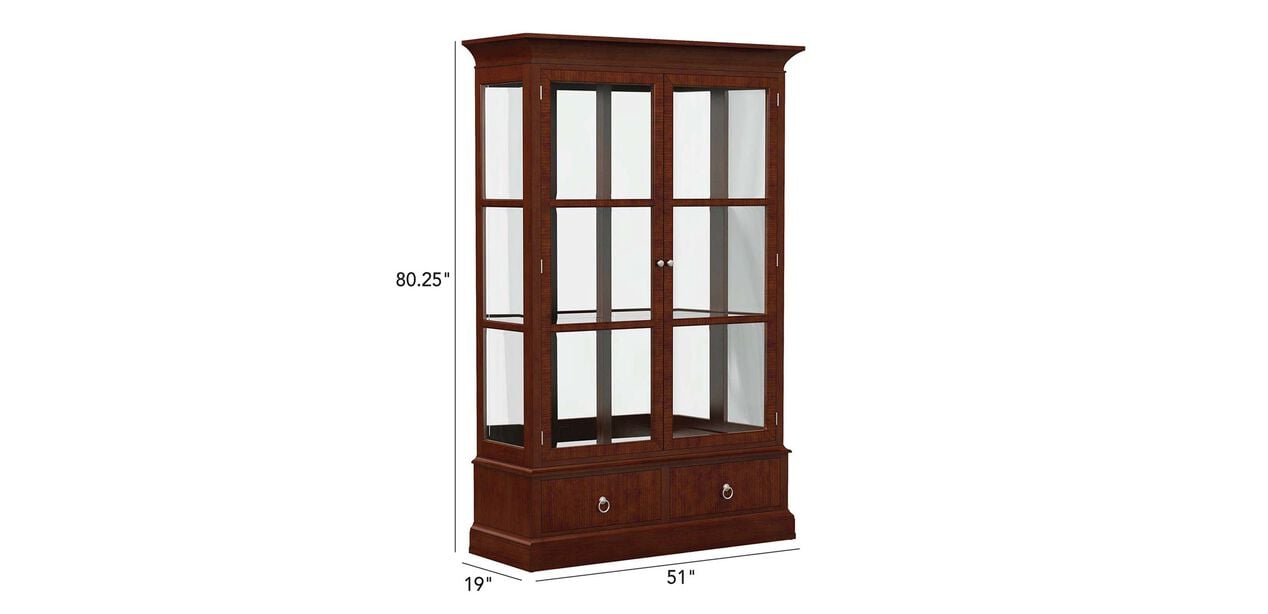 Chinese Light Brown Stain Treasure Display Curio Cabinet Room