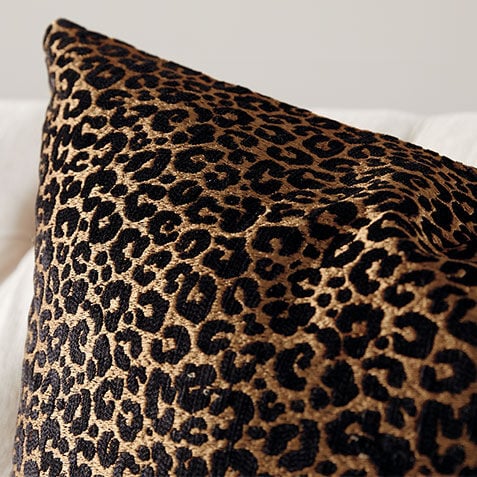 Black and Gold Leopard Velvet Pillow Product Tile Hover Image 065801