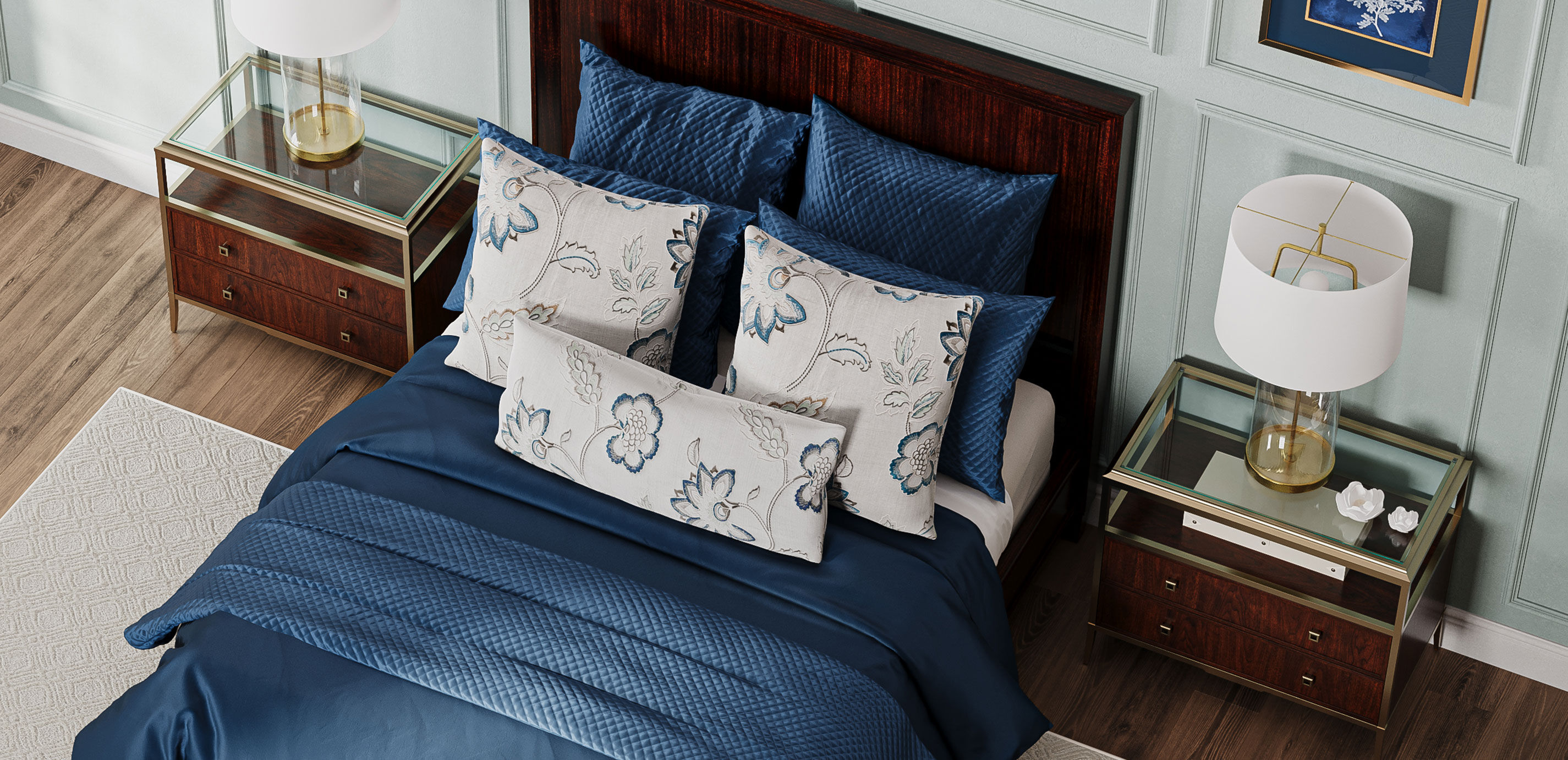 Salena Quilted Coverlet and Shams Set, Navy_10