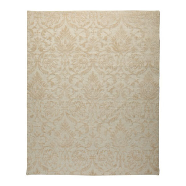 Jacquard Damask Rug, Ivory