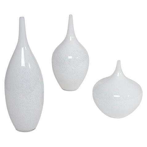 White Glass Goddess Vases image