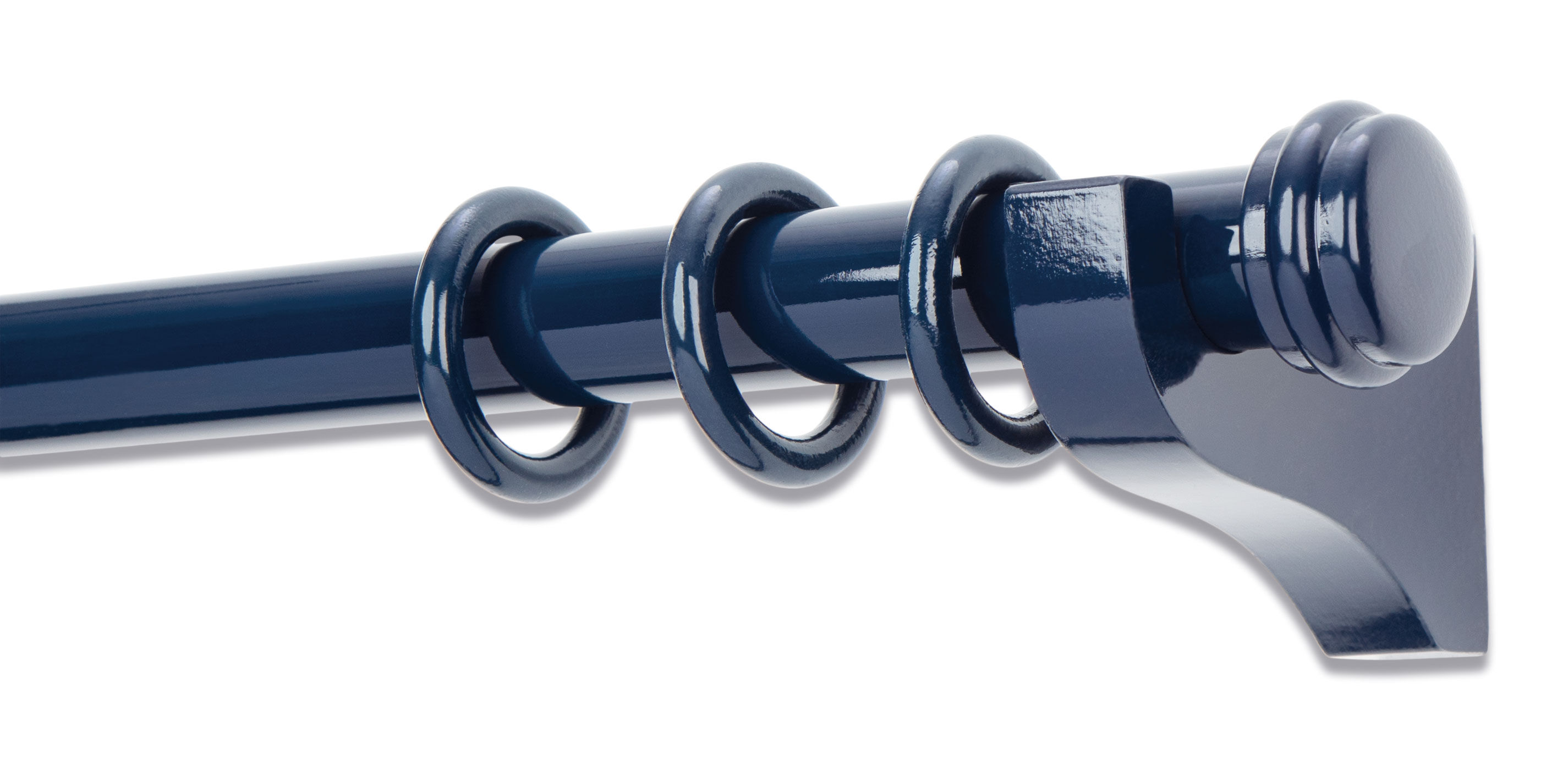 Painted Wood Drapery Hardware Set with Disc End Cap Finial