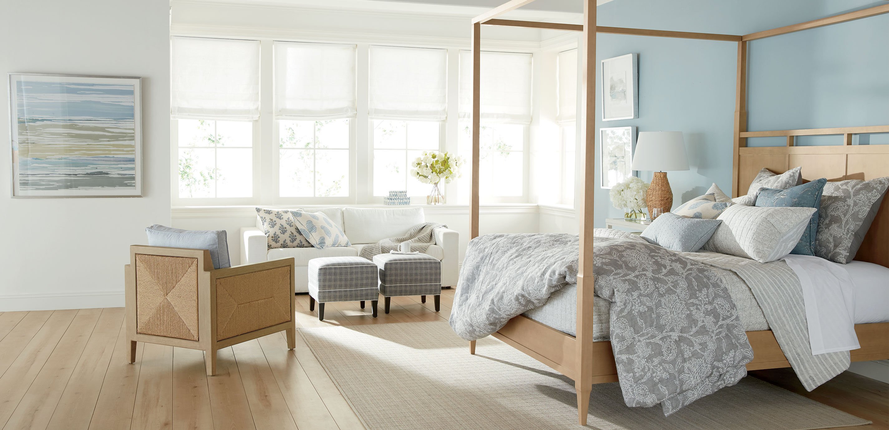 Floral Jacquard Duvet Cover and Shams Set, Gray_9