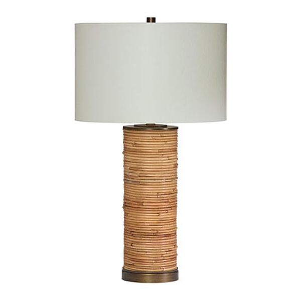 Marlie Rattan Column Table Lamp