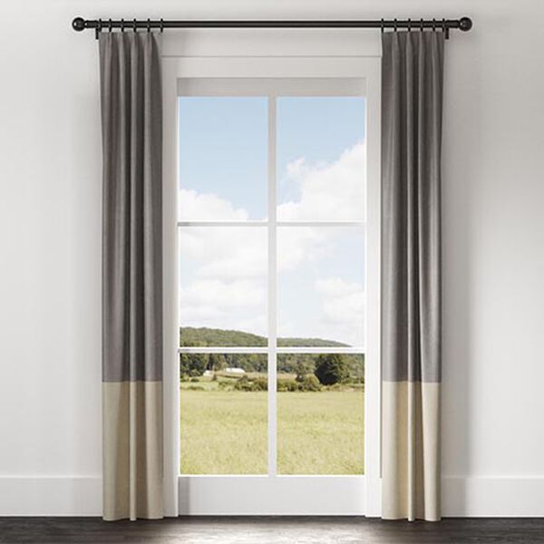 Satin Dupioni Drapery Panel with Trim Border