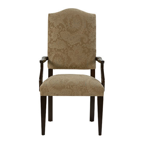 Hadley Dining Armchair: Serpentine Back, Tapered Leg image