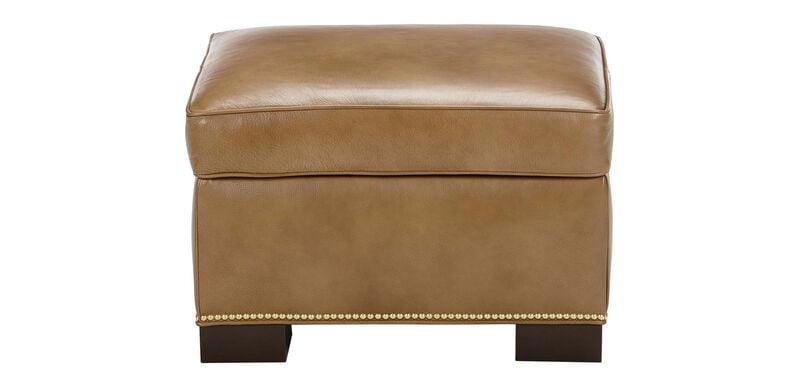 Astor Leather Ottoman Ottomans, Colored Leather Ottomans