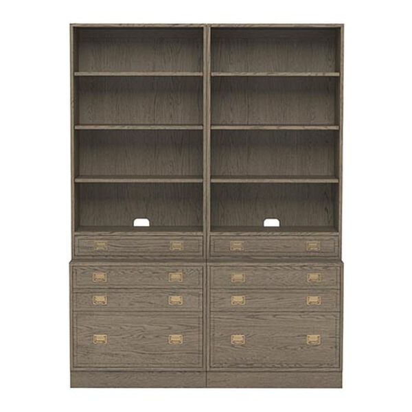 Callum Double Bookcase with File Cabinet