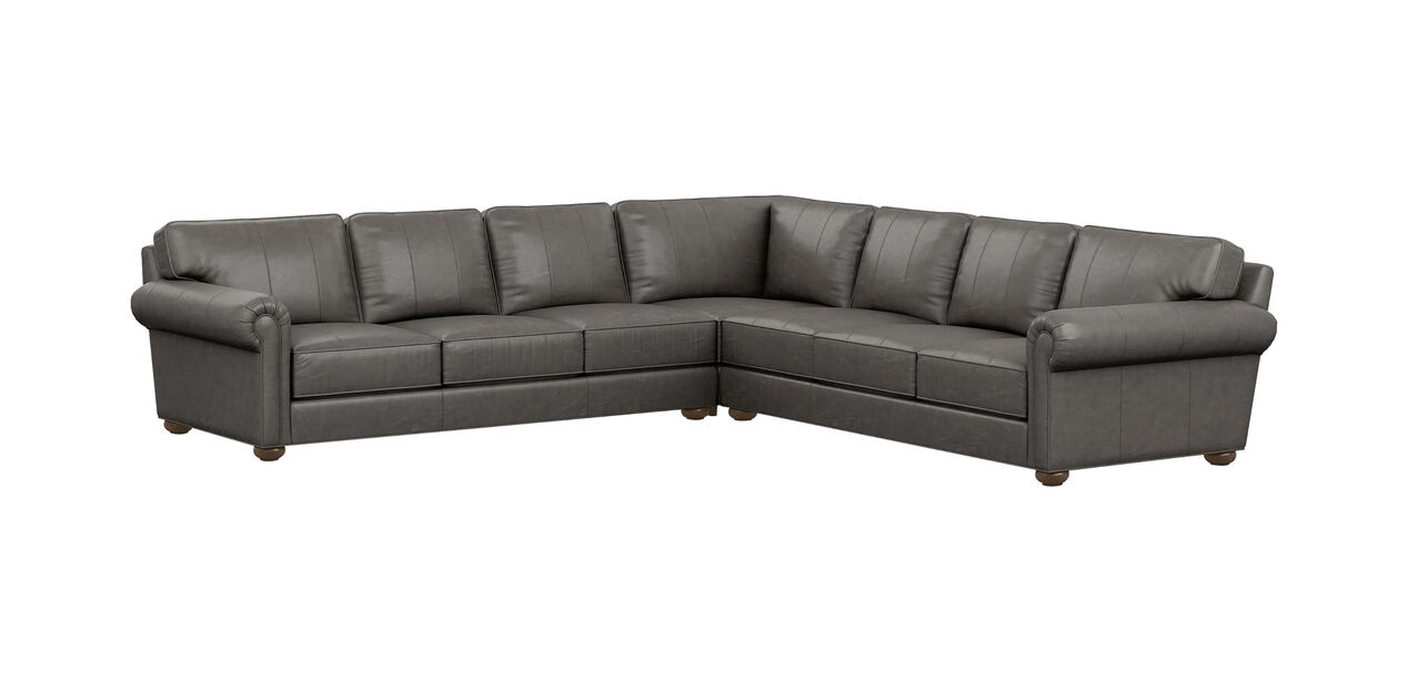 Richmond Three Seat Leather Sectional, Ethan Allen Leather Couch Care