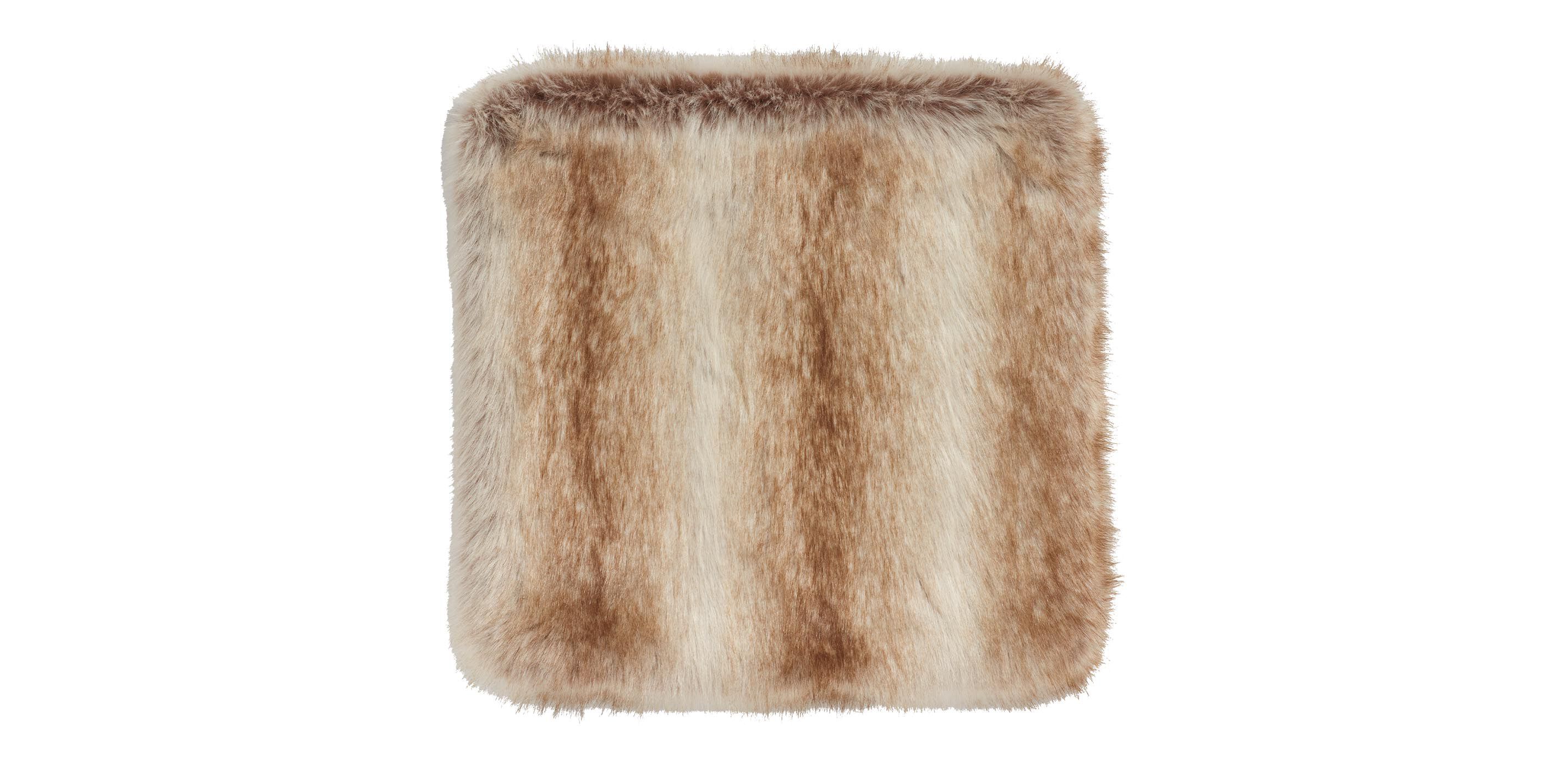 Blonde Fox Faux Fur Pillow_1