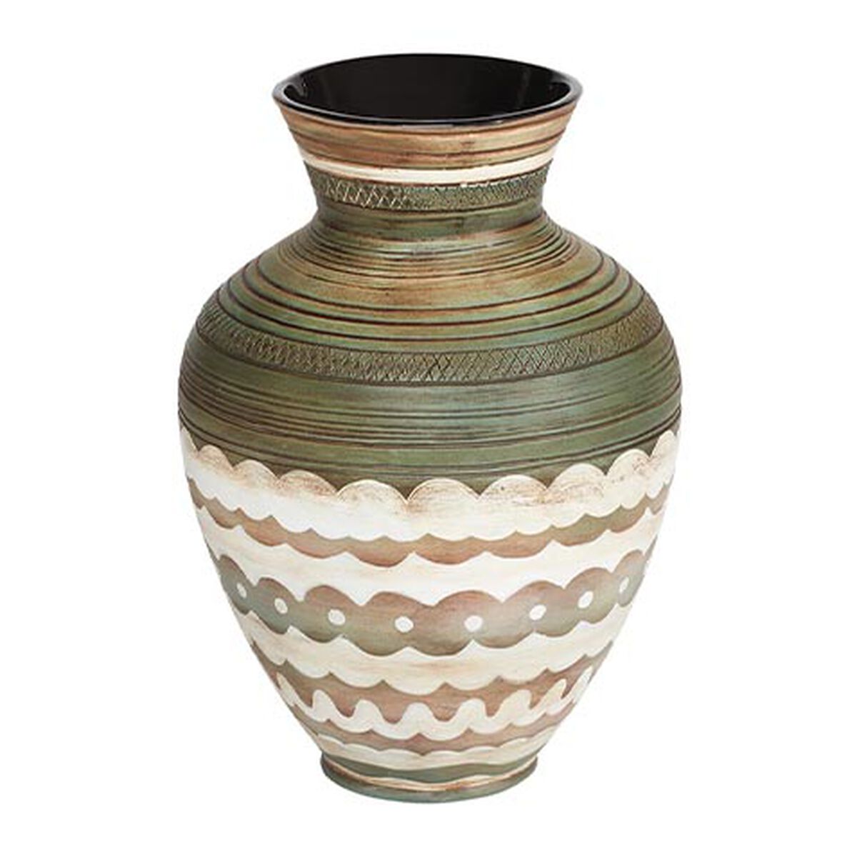 Terra Verde Painted Pottery Vase