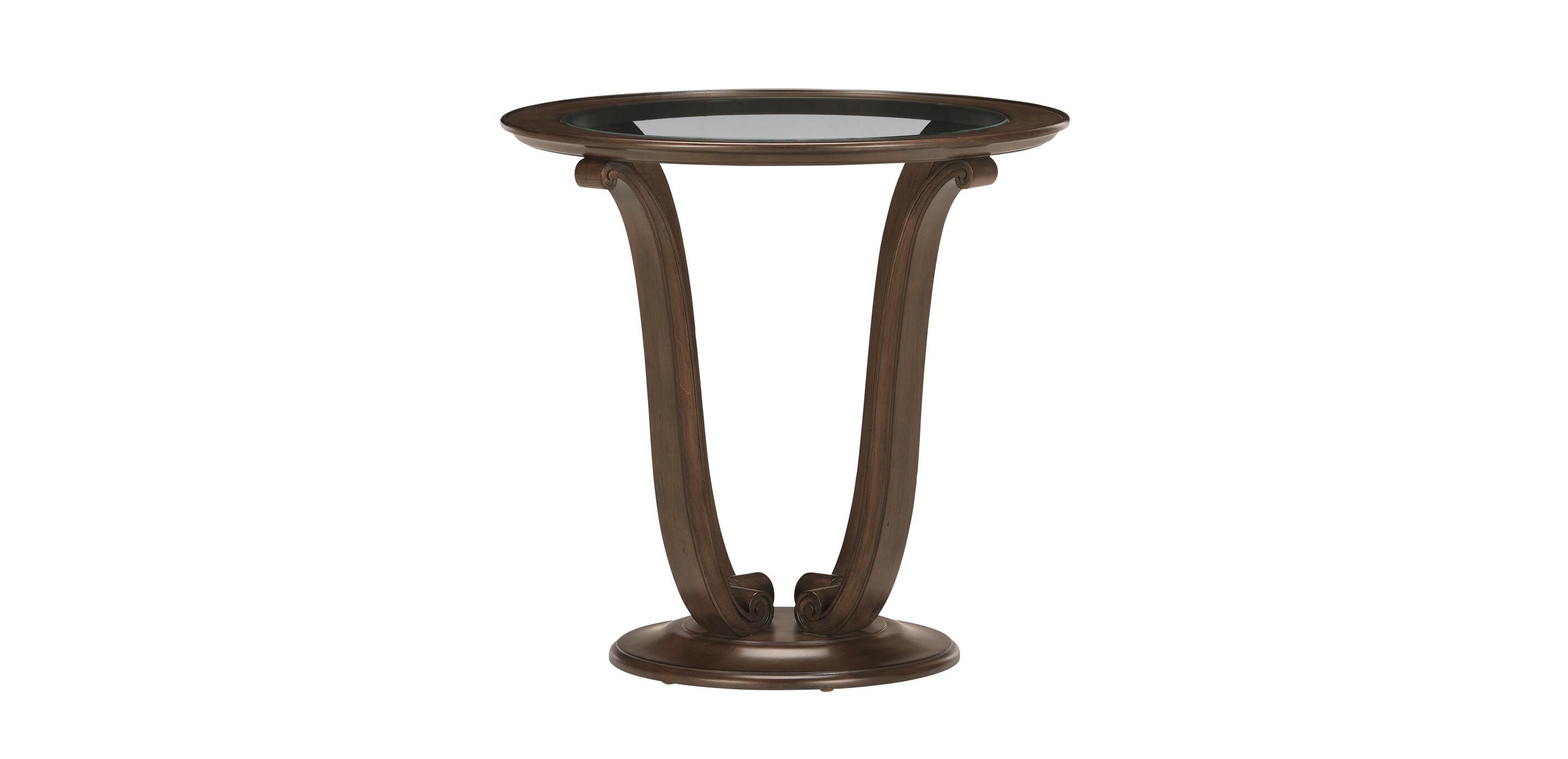 Camille Round Glass-Top Scroll-Base End Table_3