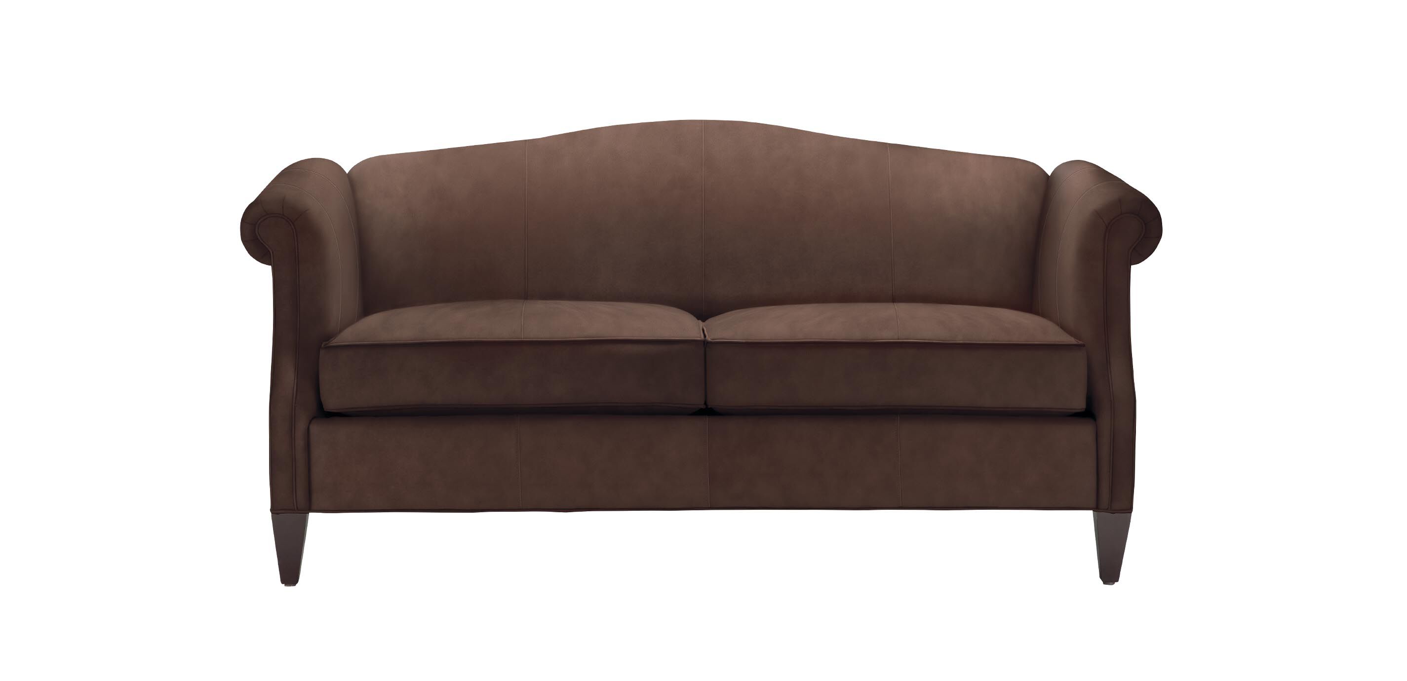 Hutton Leather Camelback Sofa