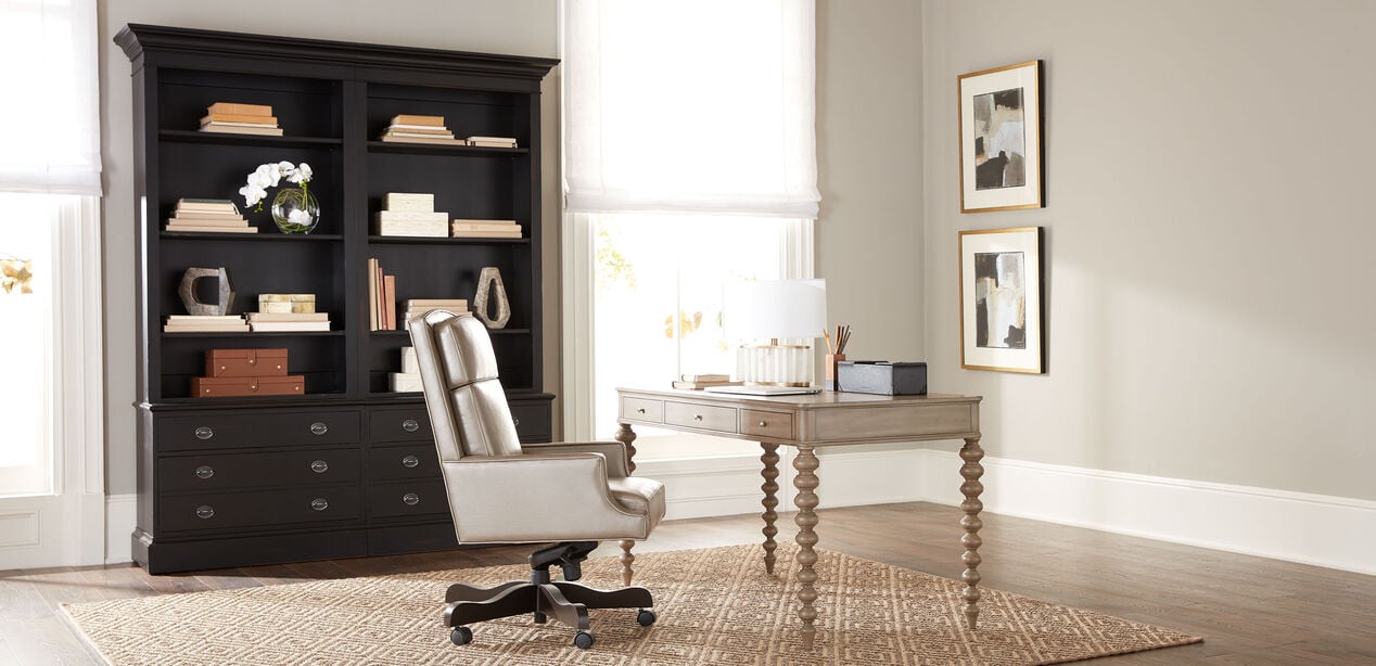 Custom Rounded--Corner Wooden Home Office Desk | Ethan Allen