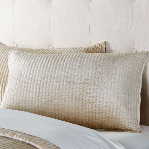 Velvet Quilted Sham, Champagne image 031954