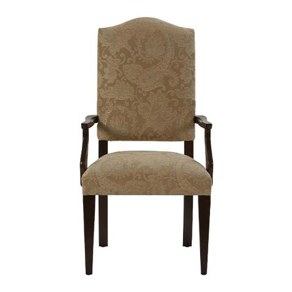 Hadley Dining Armchair: Serpentine Back, Tapered Leg