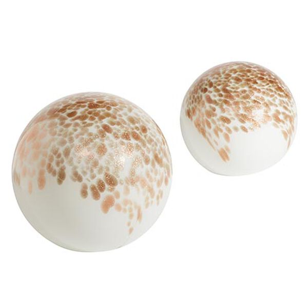 Speckled Glass Spheres, Set of 2