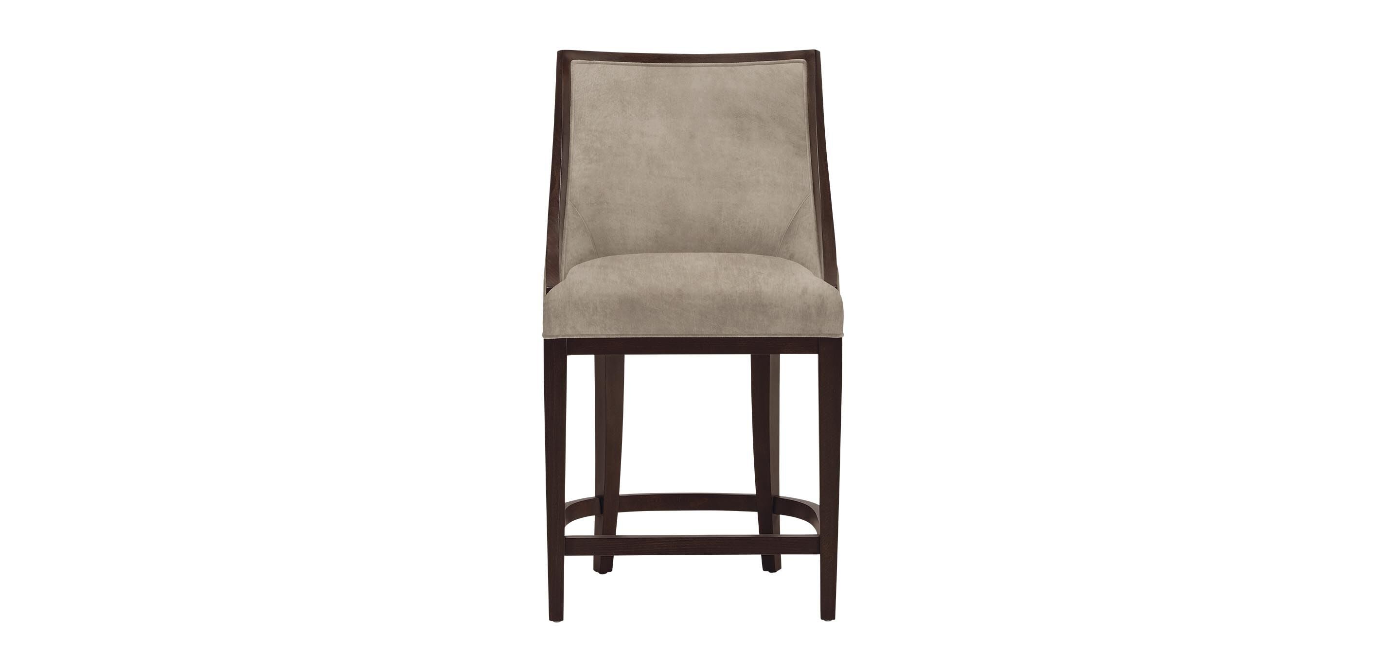 Iryna Leather Counter Stool with Exposed Wood Frame | Ethan Allen