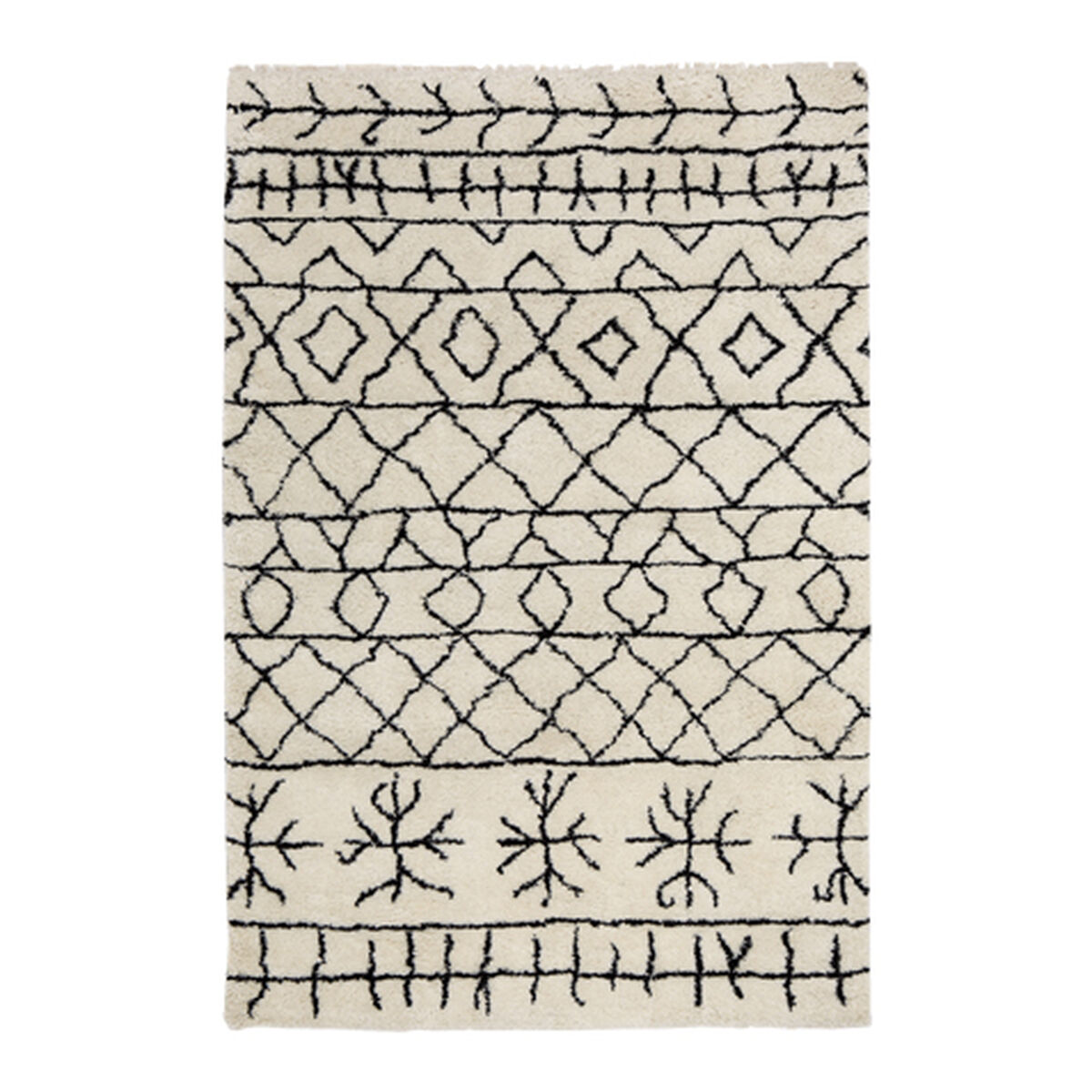 Primal Rug, Ivory/Black