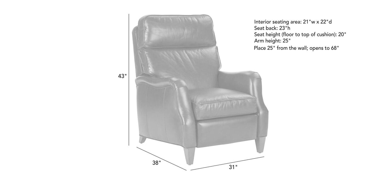 Aiden Leather Recliner, Old English/Saddle Recliners Ethan Allen