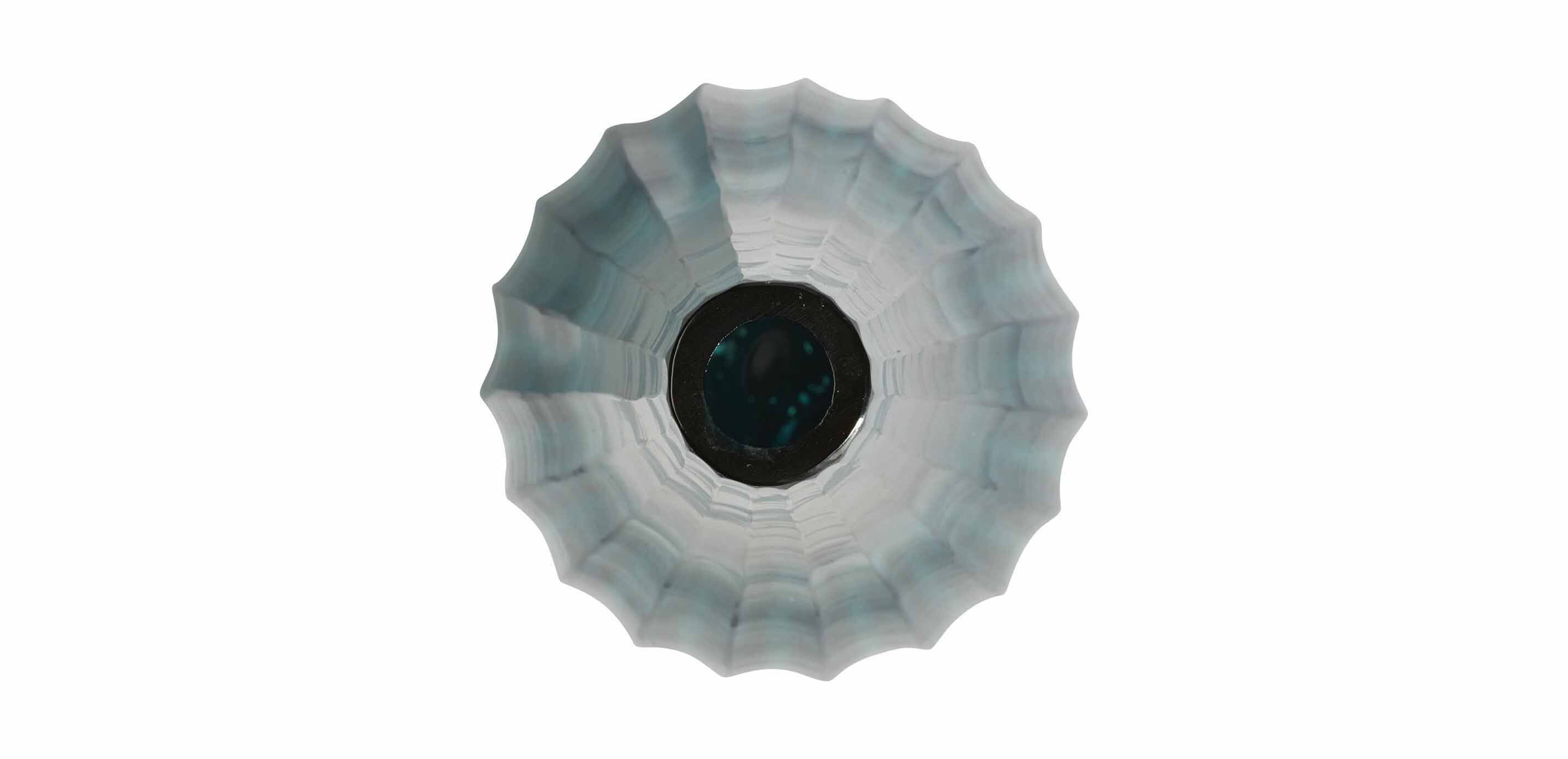 Small Teal Ribbed Vase_3