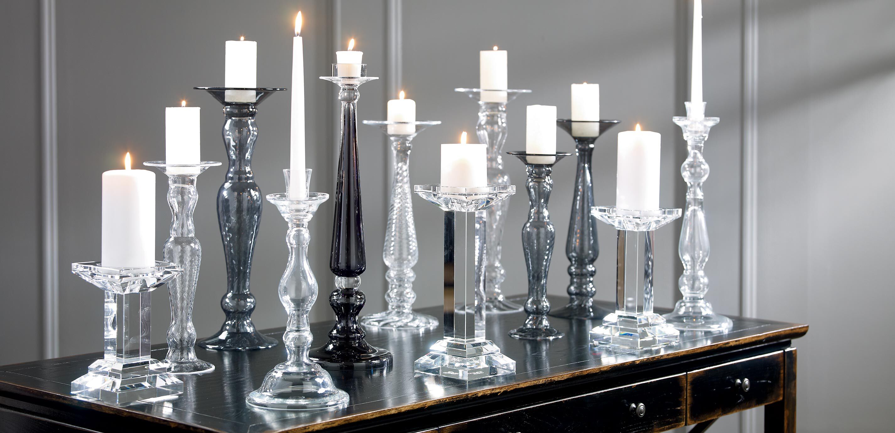 Crystal candlestick shop holders
