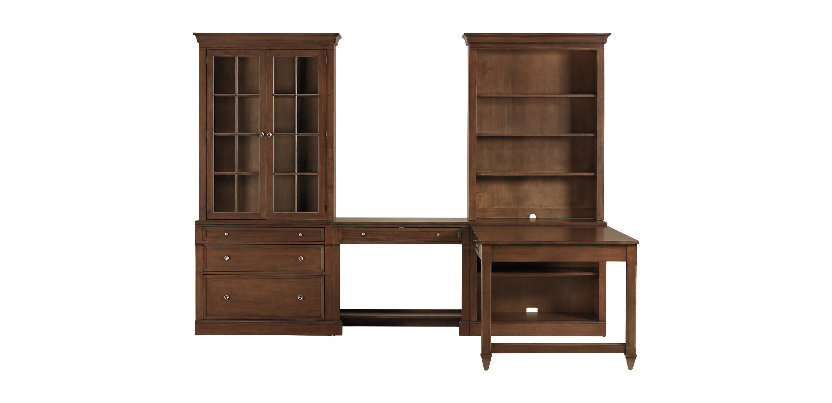 Continental Double Office Island with Bridge Desk