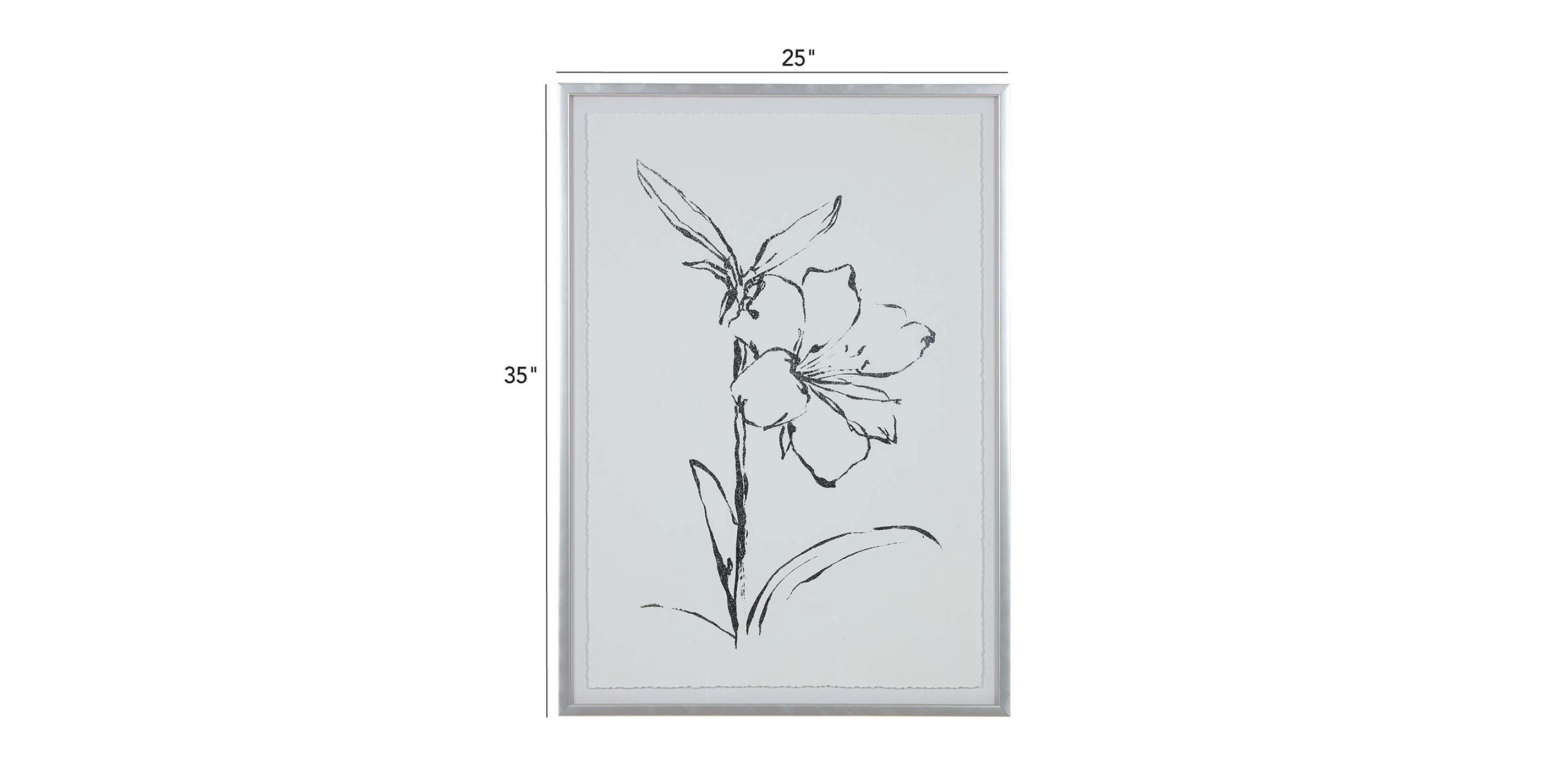 Silver Foil Floral I_1