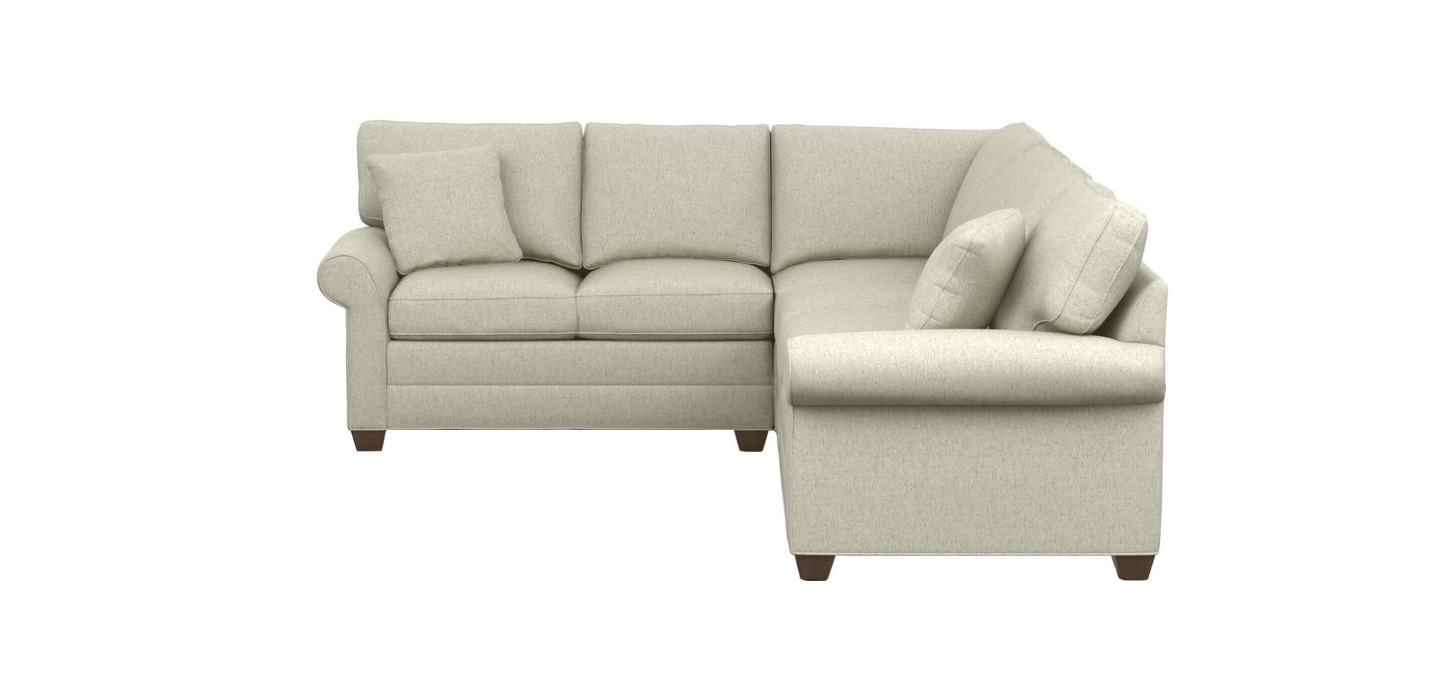 Bennett Roll Arm Three Piece Sleeper Sectional 92 L x 115 W x 37 D x 37 H by Ethan Allen