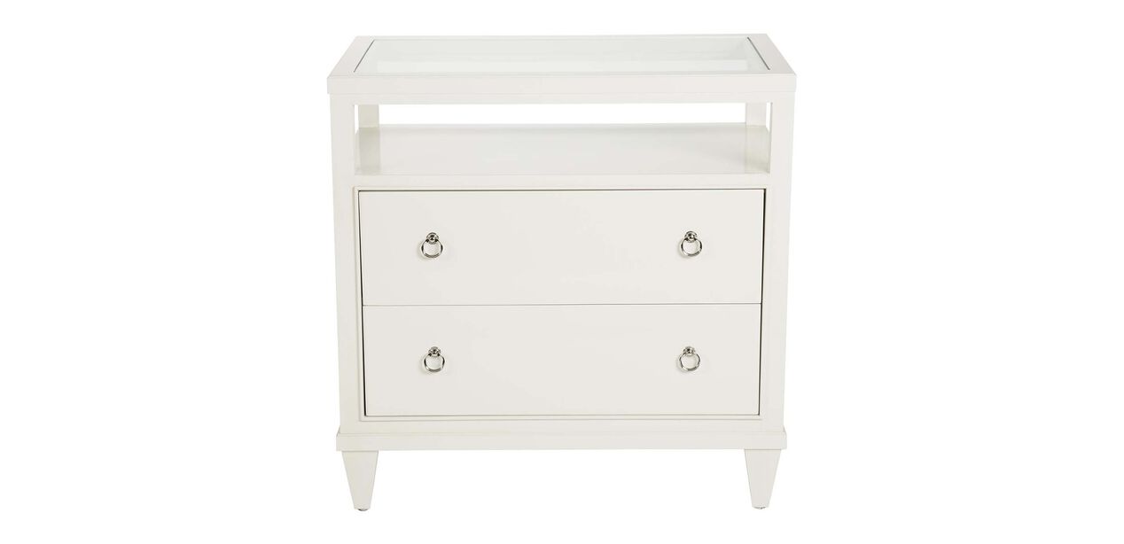 Heston GlassTop Night Table Ethan Allen GlassTop Night Tables