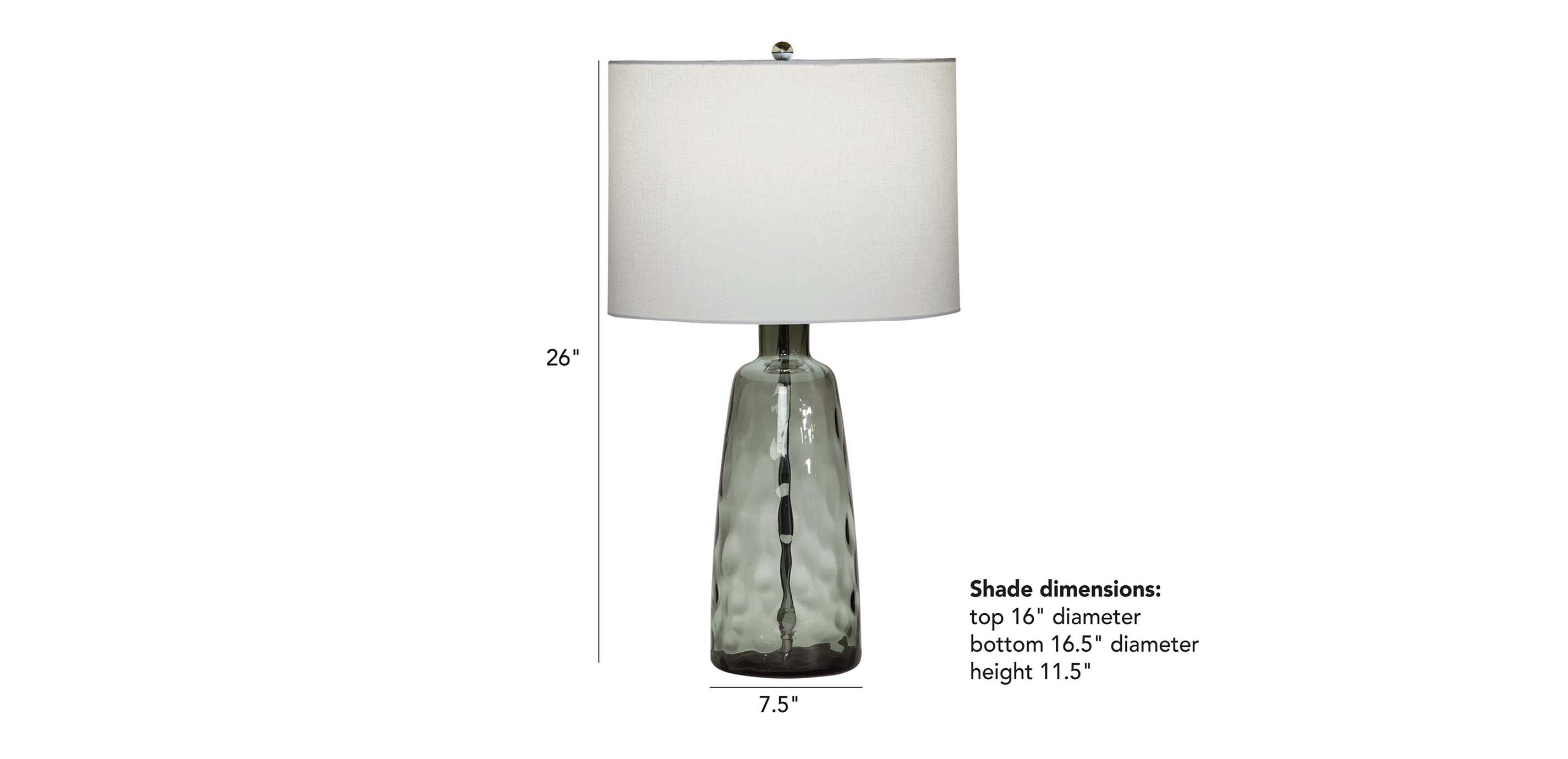 Tino Blown Gray Glass Retro Style Table Lamp Ethan Allen Ethan