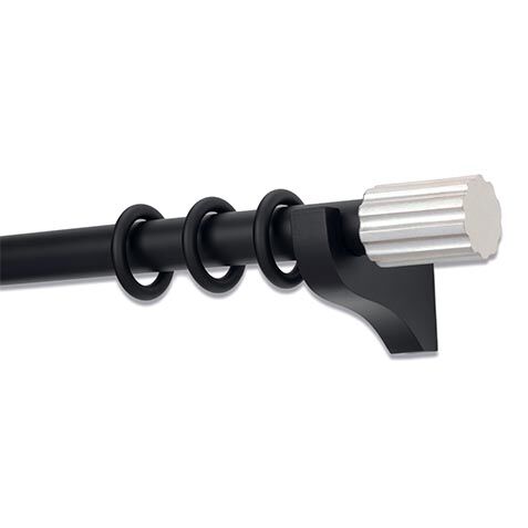 Drapery Hardware Set with Metallic Cylinder End Cap Finial image