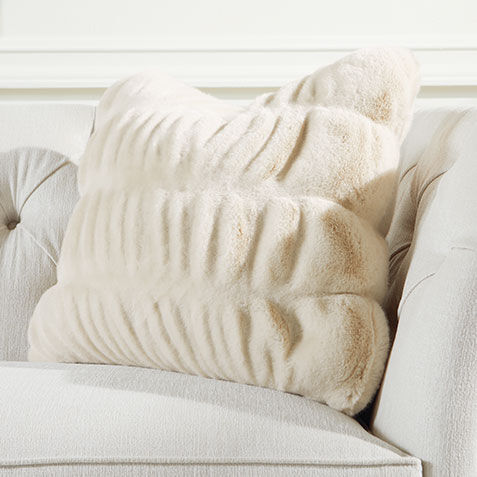 Faux Fur Mink Ruched Pillow Product Tile Hover Image 061865