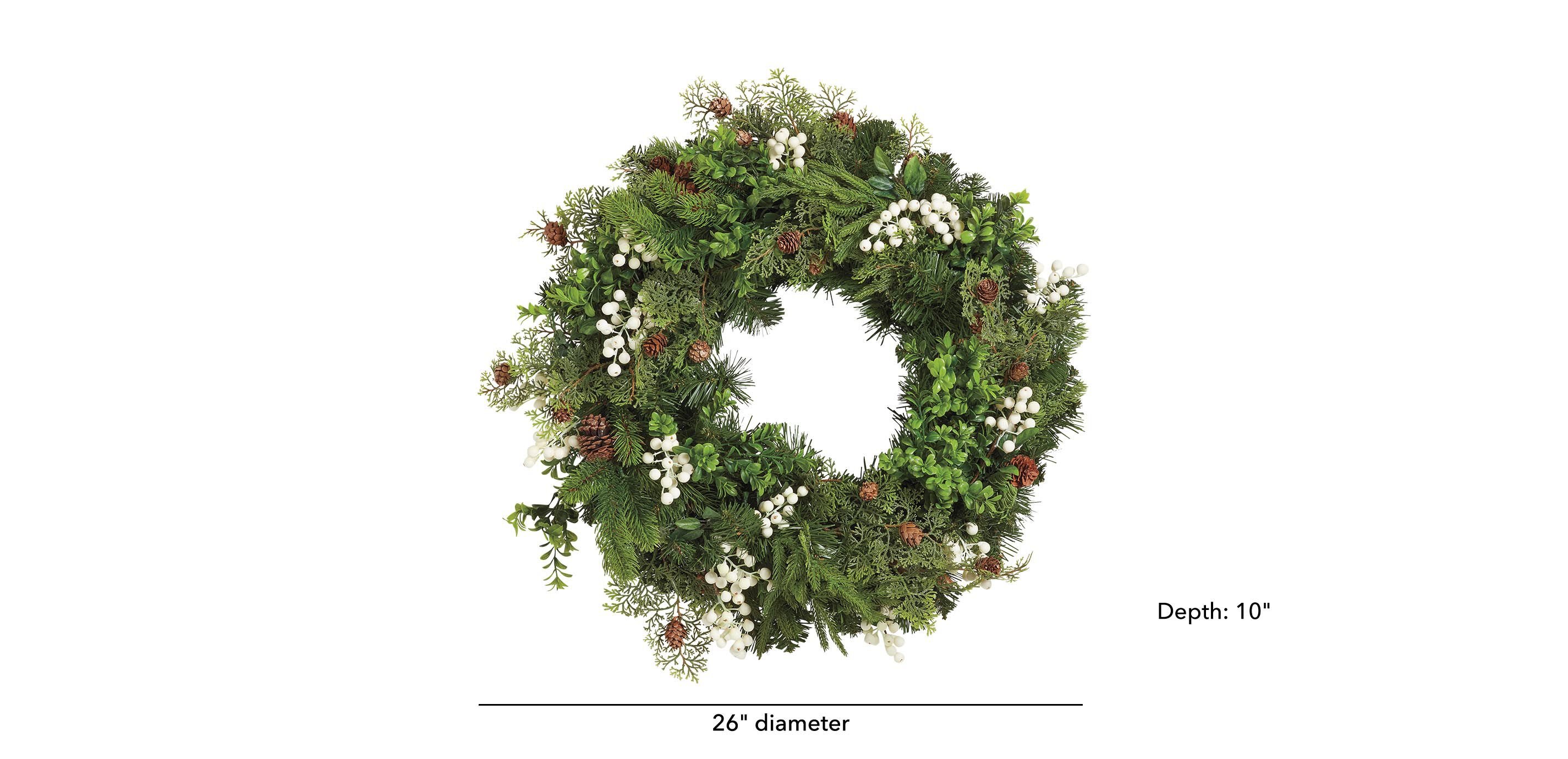 26" White Berry Winter Wreath_3
