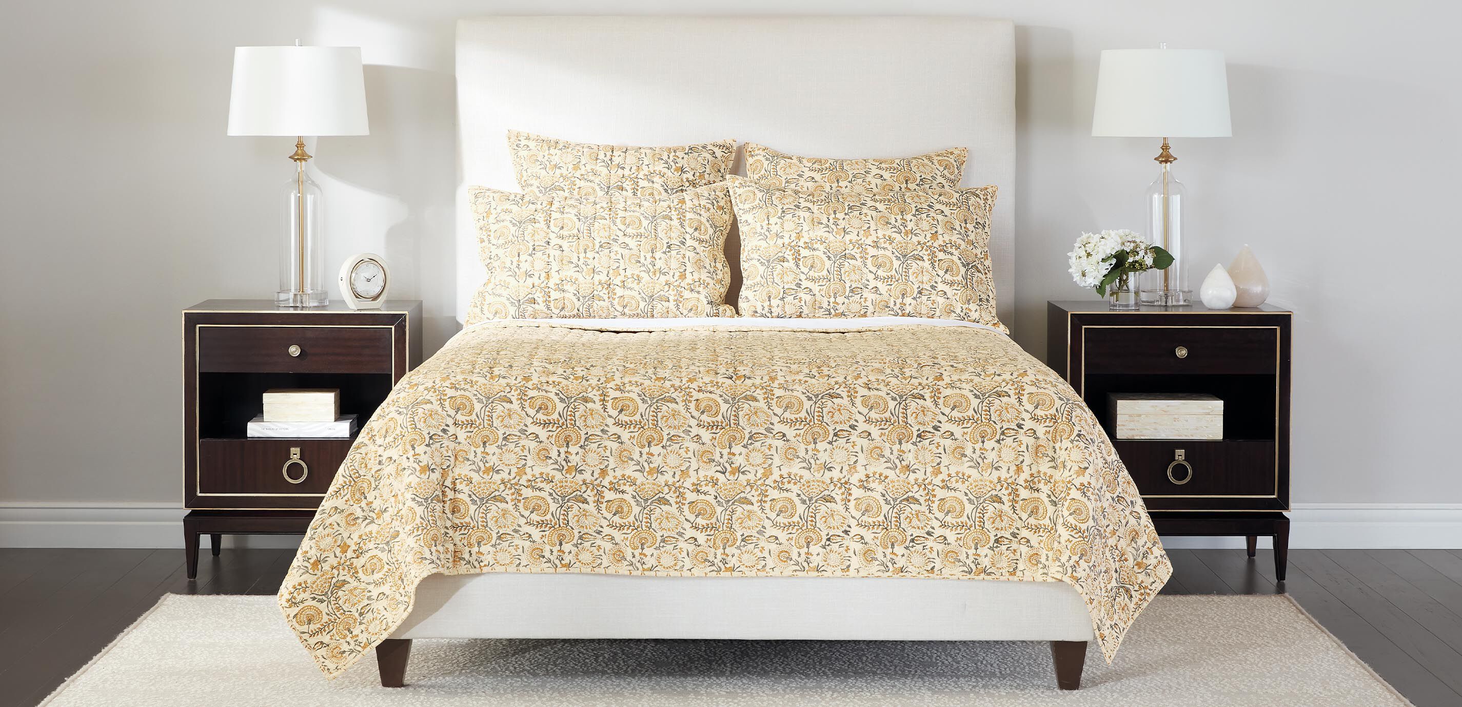 Block-Printed Quilt and Shams Set